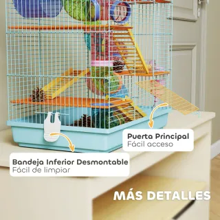 Jaula Hámster Múltiples Niveles con Tubos