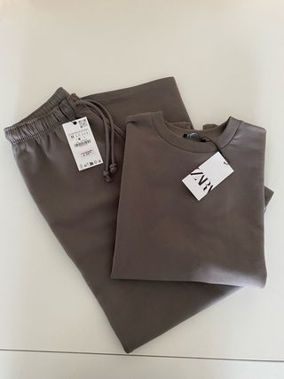 Conjunto Chándal Zara Marrón Talla M