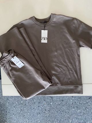 Conjunto Chándal Zara Marrón Talla M