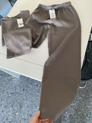 Conjunto Chándal Zara Marrón Talla M