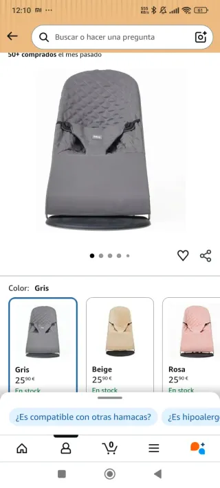 Pack Hamaca bebe BabyBjörn + 2 fundas extra Como n