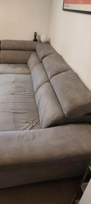 Divano letto angolo sinistro tessuto microfibra