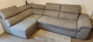 Divano letto angolo sinistro tessuto microfibra