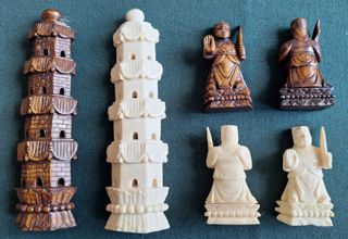 Ajedrez Chino. Hueso Tallado. Vintage.