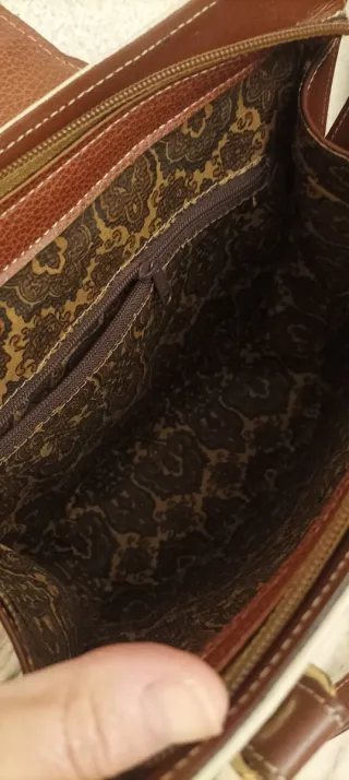 Bolso Beige y Marrón,Piel