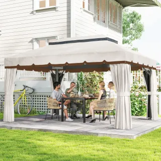 Cenador Jardín 4x3m Pabellón Gazebo