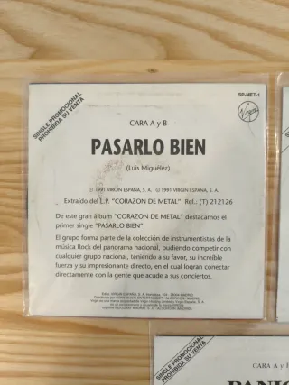 LOTE 3 SINGLES METALICOS HEAVY ROCK METAL ESPAÑOL