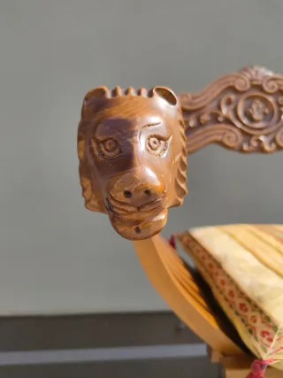 Sedia Savonarola Vintage in Legno