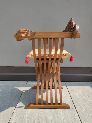 Sedia Savonarola Vintage in Legno