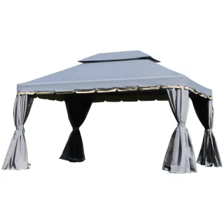 Cenador de Jardín 4x3m Gris