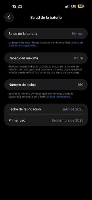 iPhone 16 Plus 128GB Azul / batería al 100%