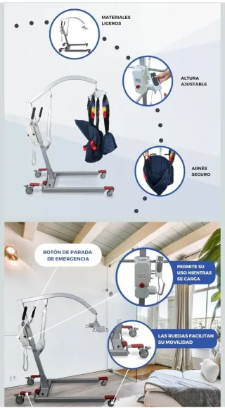 Grua para movilidad reducida de personas mayores.