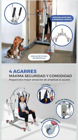 Grua para movilidad reducida de personas mayores.