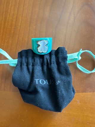 Anillo Tous Oso Blanco y Verde