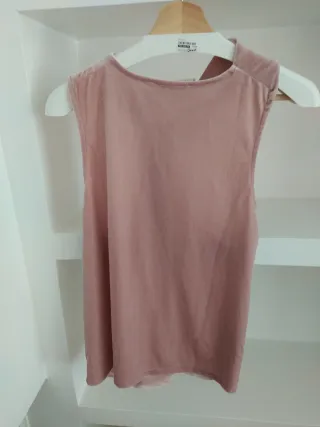Top terciopelo rosa palo