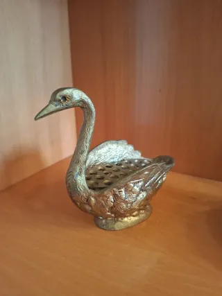 Lote Bronce Vintage Pipa Cenicero y Cisne