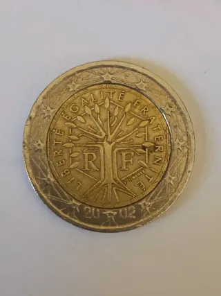 2€ Francia 2002 error acuñación