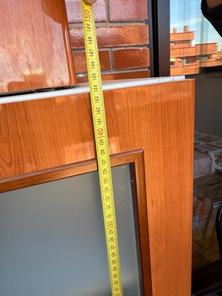 Mueble de cocina madera y cristal
