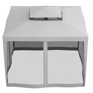 Carpa Jardín 3x3m Cenador Gazebo Mosquitera