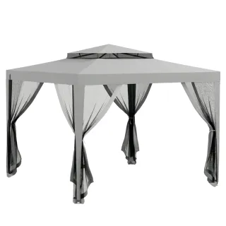 Carpa Jardín 3x3m Cenador Gazebo Mosquitera