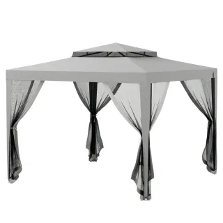 Carpa Jardín 3x3m Cenador Gazebo Mosquitera