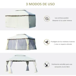 Cenador de Jardín 4x3m Beige