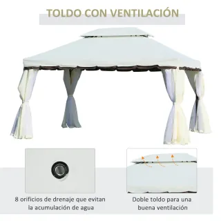Cenador de Jardín 4x3m Beige