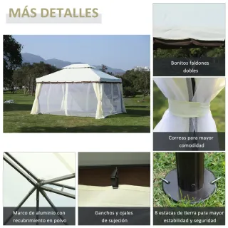 Cenador de Jardín 4x3m Beige