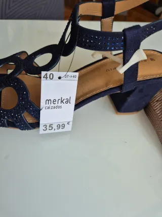 Sandalias Piccola Pelle Azul Talla 40