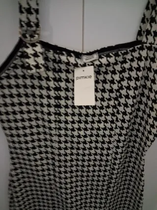 Vestido Pimkie Negro/Blanco Talla XS