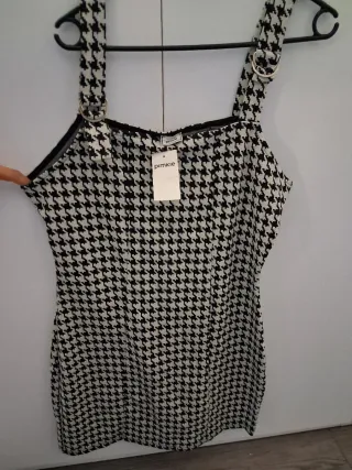 Vestido Pimkie Negro/Blanco Talla XS