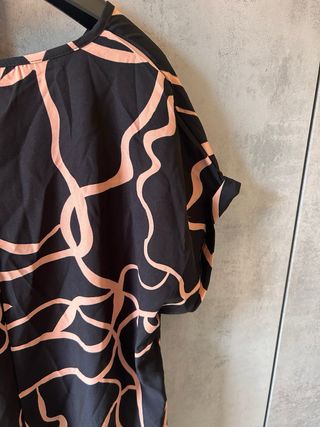 Abito lungo nero e rosa taglia L