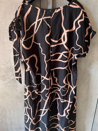 Abito lungo nero e rosa taglia L