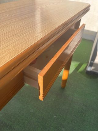 Mesa libro extensible 90x40 + 2 taburetes