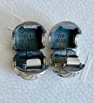 2 x Pandora Charm ORIGINAL Tope Mundo Cierre Clip