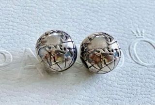 2 x Pandora Charm ORIGINAL Tope Mundo Cierre Clip
