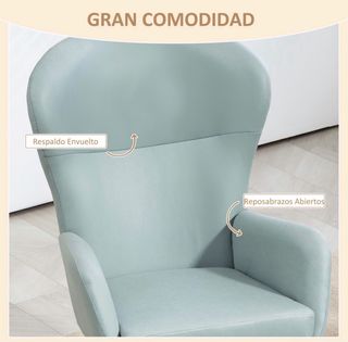 Mecedora moderna azul y madera