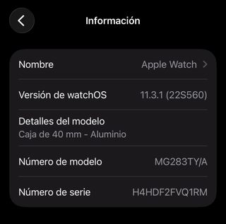 Apple Watch Series 6 GPS 41mm Negro/Plata