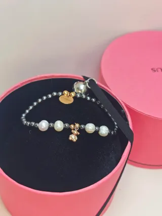 Pulsera Tous Perlas Barrocas Hematita Negra