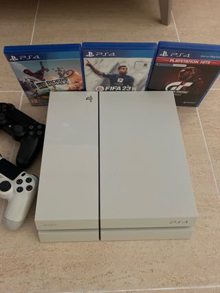 PS4 Blanca + 2 Mandos + Juegos