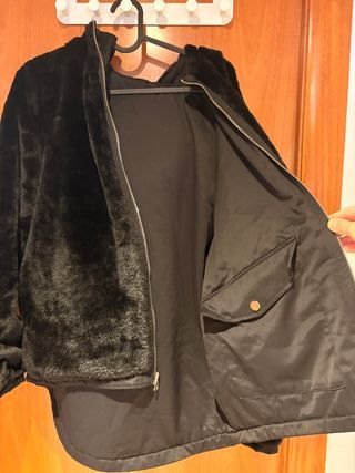 Chaqueta pelo reversible Camaieu negra