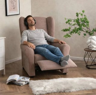 NUEVO Sillón relax manual empuje beige