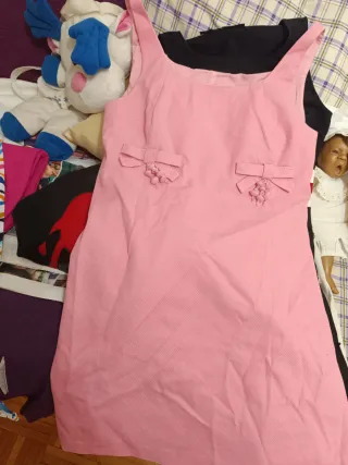 Vestido rosa y morado