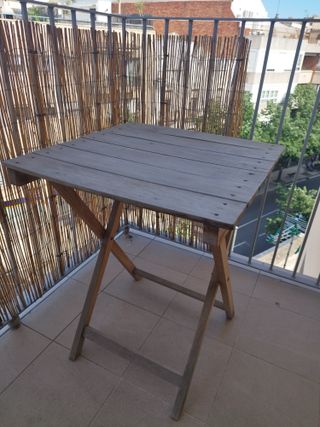 Mesa exterior de madera para balcón/terraza/jardín