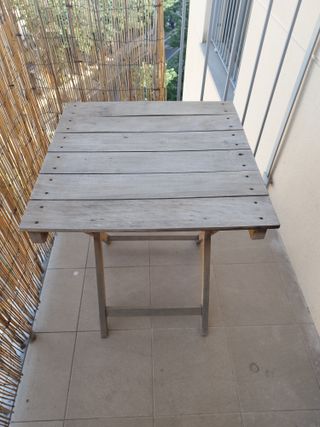 Mesa exterior de madera para balcón/terraza/jardín