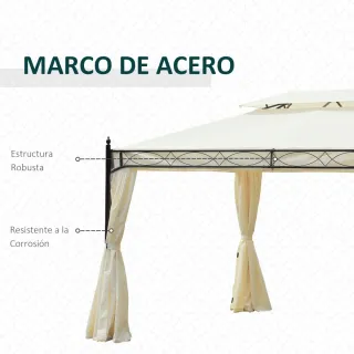 Cenador de Jardín 4x3m Doble Techo
