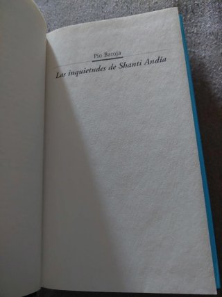 Las inquietudes de Shanti Andía.Pio Baroja