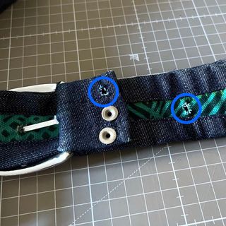 Bolso banderola vaquero y tela estampada, 27x20 cm