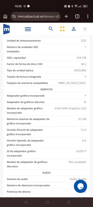 Portátil Lenovo V330-15IKB i5 8GB RAM 256GB NVMe