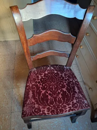 Sillas antiguas madera caoba y terciopelo